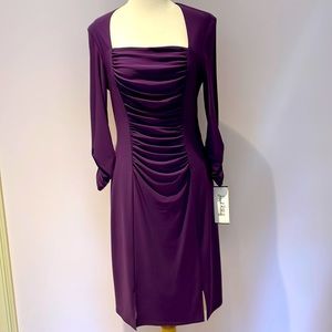 Joseph Ribkoff square neck purple dress